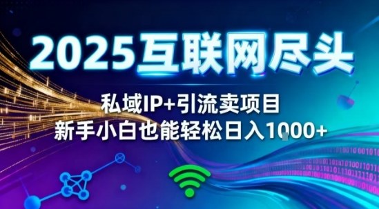 2025网创尽头王炸项目!私域IP+精准引流,新手小白在家躺賺日入1k,零经验也能上手【揭秘】-互联网资源大全网