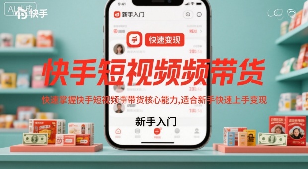 快手短视频带货,快速掌握快手短视频带货核心能力,适合新手快速上手变现-互联网资源大全网