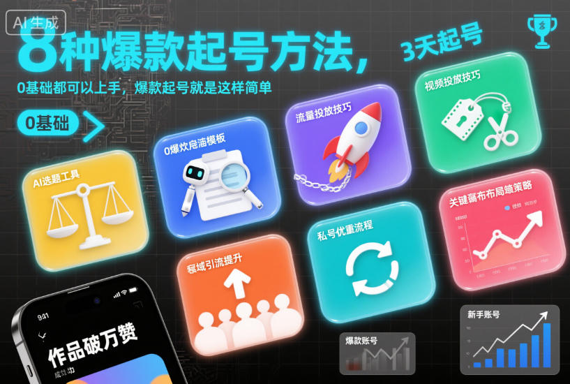 8种爆款起号方法,0基础都可以上手,爆款起号就是这样简单-第一资源库