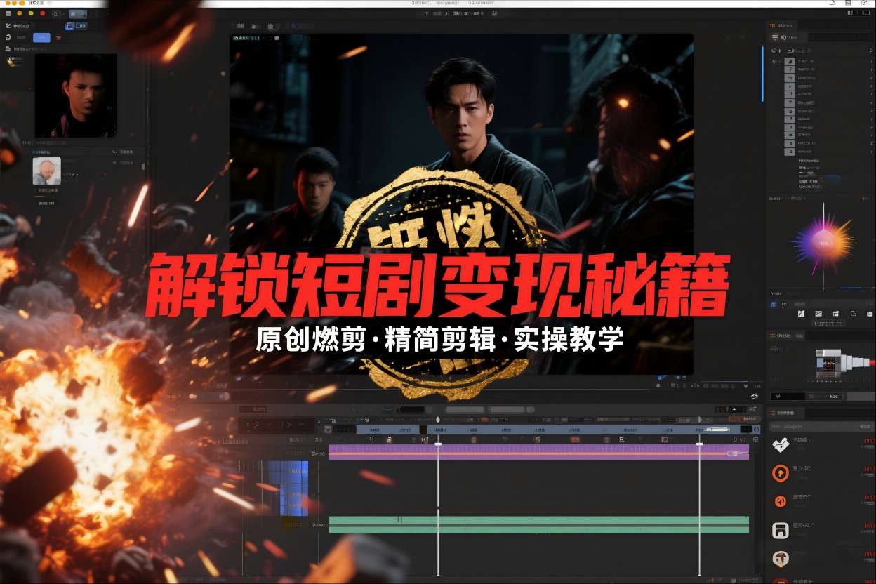 短剧拉新之原创燃剪精简剪辑实操课,解锁短剧变现秘籍-互联网资源大全网
