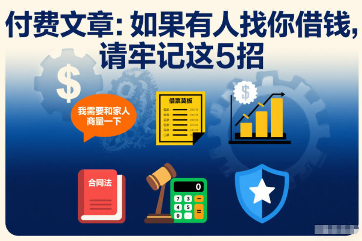付费文章:如果有人找你借钱,请牢记这5招-第一资源库