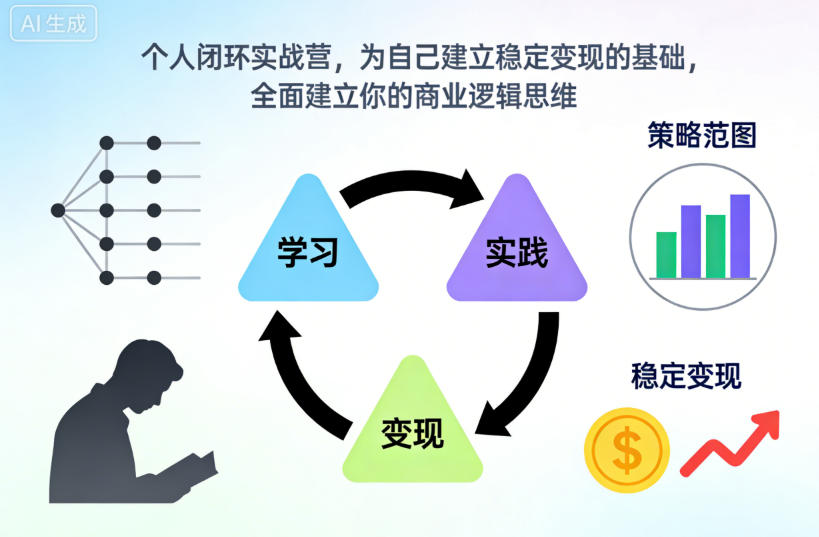 个人闭环实战营,为自己建立稳定变现的基础,全面建立你的商业逻辑思维-第一资源库
