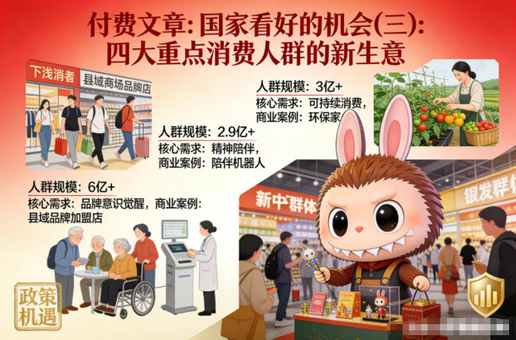付费文章:国家看好的机会(三):四大重点消 费人群的新生意-第一资源库