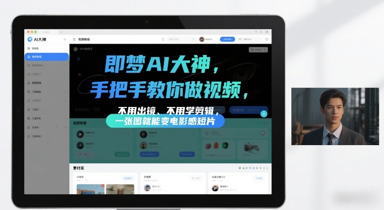 即梦AI大神手把手教你做视频，不用出镜、不用学剪辑，一张图就能变电影感短片-第一资源库