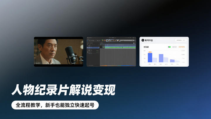 人物纪录片解说变现,全流程教学,新手也能独立快速起号-互联网资源大全网
