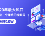 抓住2020年最大风口,小白也能做一个赚钱视频号,12天赚10W(赠送爆款拆解)-互联网资源大全网