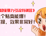 《小红书超级暴力引流特训营》随便发个贴变能爆，详细实操，效果非常好！-第一资源库