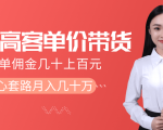 抖音高单价带货项目,一单佣金几十上百元,核心套路月入几十万(共3节)-互联网资源大全网