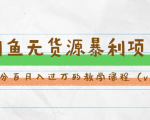 斜杠蜻蜓·闲鱼无货源暴利项目:让你百分百月入过万的教学课程(v1-v5班)-互联网资源大全网