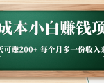 零成本小白赚钱实操项目,一天可赚200+ 每个月多一份收入来源-互联网资源大全网
