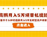 高鹏月入5万项目私徒班,基于个人IP打造的月入5万互利型高产项目!-互联网资源大全网