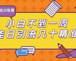 清和行记引流训练营:小白不到一周便能日引流几十精准粉-互联网资源大全网