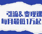引流&变现课:分享一整套流量方法以及各个渠道收入,每月最低1万起!-互联网资源大全网