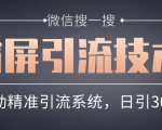 微信搜一搜霸屏引流技术,打造被动精准引流系统,轻松日引300+流量-互联网资源大全网