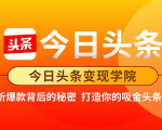 今日头条变现学院·打造你的吸金头条账号,打造10W+实操方法 价值2298元-互联网资源大全网