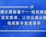 增长黑客董十一·短视频底层实操课,从短视频新手变成高手-互联网资源大全网