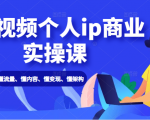 短视频个人ip商业实操课： 懂流量、懂内容、懂变现、懂架构（价值999元）-互联网资源大全网