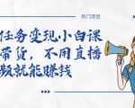 全民任务变现小白课,不用带货,不用直播,拍视频就能赚钱-互联网资源大全网