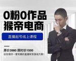 猴帝电商直播起号课,零粉零作品开播底层逻辑,直播五天打爆广场流量-互联网资源大全网