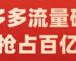 阿杰·拼多多流量破局:如何打黑标，爆款的思路，拼多多流量框架，快速抢占百亿流量-互联网资源大全网