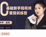 盖亚:0基础新手短视频变现训练营,新号3天百万流量破权重-互联网资源大全网