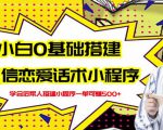 新手0基础搭建微信恋爱话术小程序,一单赚几百【视频教程+小程序源码】-互联网资源大全网