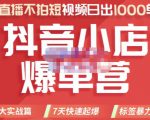推易电商·2022年抖音小店爆单营,不直播、不拍短视频、日出1000单,暴力玩法-互联网资源大全网