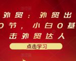 业仔外贸:外贸出口详解30节,小白0基础进击外贸达人 价值666元-互联网资源大全网