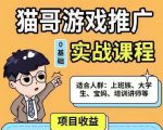 猫哥·游戏推广实战课程,单视频收益达6位数,从0到1成为优质游戏达人-互联网资源大全网