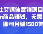 亚马逊社交媒体营销项目,推广Amazon商品赚钱,无需任何投资,即可月赚1500美元-互联网资源大全网