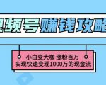 玩转微信视频号赚钱：小白变大咖涨粉百万实现快速变现1000万的现金流-互联网资源大全网