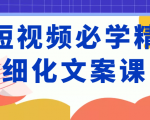 短视频必学精细化文案课，提升你的内容创作能力、升级迭代能力和变现力（价值333元）-互联网资源大全网