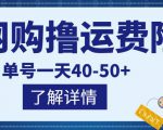 网购撸运费险项目，单号一天40-50+，实实在在能够赚到钱的项目【详细教程】-互联网资源大全网