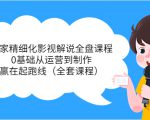 独家精细化影视解说全盘课程，0基础从运营到制作，赢在起跑线（全套课程）-互联网资源大全网