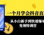 一个月学会抖音直播带货:从小白新手到快速爆单变现特训营(63节课)-第一资源库