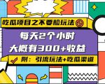吃瓜项目之不要脸玩法,每天2小时,收益300+(附 快手美女号引流+吃瓜渠道)-互联网资源大全网