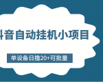抖音自动挂机小项目,单设备日撸20+,可批量,号越多收益越大-互联网资源大全网
