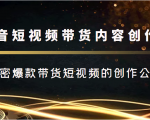 抖音短视频带货内容创作班,解密爆款带货短视频的创作公式-互联网资源大全网