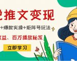 小说推文训练营：引流技巧+爆款实操+矩阵号玩法，百倍效益、百万播放秘笈-互联网资源大全网