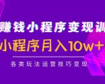 抖音赚钱小程序变现训练营:小程序月入10w+各类玩法运营技巧变现-互联网资源大全网
