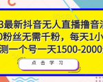 2023最新抖音无人直播撸音浪项目,0粉丝无需千粉,每天1小时,实测一个号一天1500-2000元-互联网资源大全网