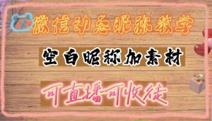 微信动态昵称设置方法,可抖音直播引流,日赚上百【详细视频教程+素材】-第一资源库