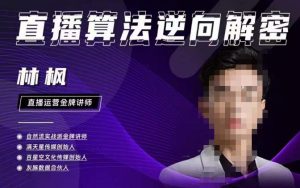 林枫直播算法逆向解密980线上课，选品+建模+老号重启+控流+罗盘分析+小店随心推-互联网资源大全网