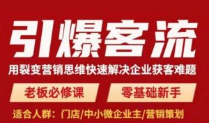引爆客流，用裂变营销思维快速解决企业获客难题，老板必修课，零基础新手-互联网资源大全网
