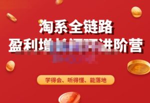 淘系全链路盈利增长闭环进阶营,融合全店动销,学得会、听得懂、能落地!-第一资源库