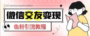 微信交友变现项目，吸引全网LSP男粉精准变现，小白也能轻松上手，日入500+-互联网资源大全网