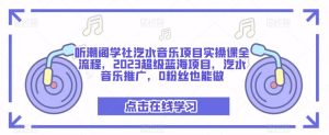 听潮阁学社汽水音乐项目实操课全流程,2023超级蓝海项目,汽水音乐推广,0粉丝也能做-互联网资源大全网