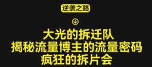 大光的拆迁队(30个片),揭秘博主的流量密码,疯狂的拆片会-互联网资源大全网