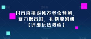 抖音直播退休养老金预测,暴力撸音浪,礼物收割机【详细玩法教程】-第一资源库