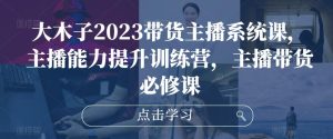 大木子2023带货主播系统课,主播能力提升训练营,主播带货必修课-互联网资源大全网